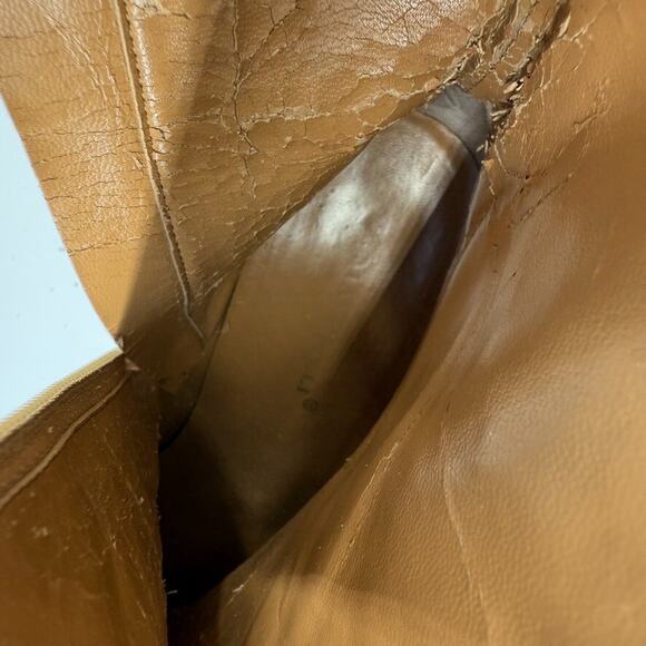 Vtg Y2K Marinelli Womens Suede Shearling Boots Sz 7.5 Cozy Winter Tan 2000s Read - Picture 14 of 15